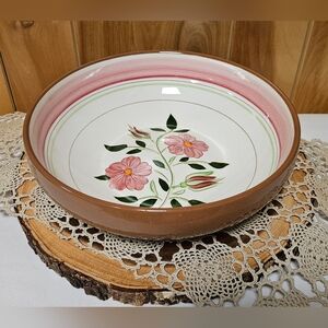 Vintage Stangl Pottery - 10” Serving Bowl Wild Rose Pattern